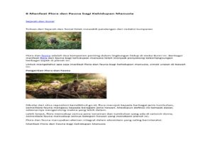 Manfaat Flora Dan Fauna Bagi Kehidupan Manusia